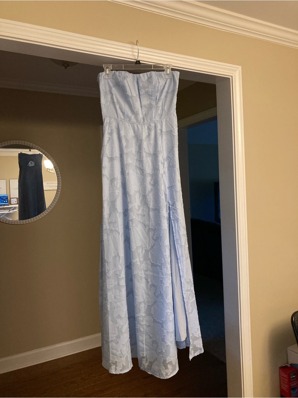 Light Blue Strapless Dress